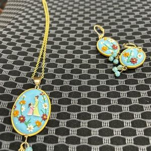 Vintage mother daughter necklace